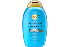 OGX Renewing Argan Oil of Morocco Shampoo, 13 fl. Oz - Hydrating, Moisturizing & Damage Repairing Shampoo for Dry, Damaged Hair, Paraben & Sulfate Free Surfactants
