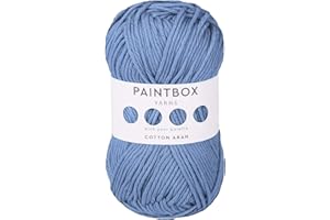 Paintbox Yarns 100% Cotton Aran Yarn 1.76oz (50g), 93 Yards (85m) - Dolphin Blue Worsted Wool for Crochet or Knitting - Soft, Lightweight for Clothes