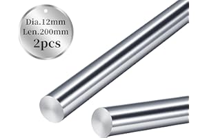 BELLA BAYS 304 Stainless Steel Round Rod 2pcs 12mm x 200mm (0.47 x 7.87 inches) Metric Length Tolerance ± 0.5mm for DIY Craft Making Industry Metal Working Hobby Storage Rack Model Making