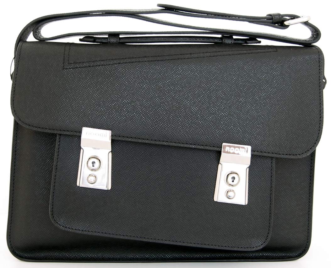 Noomi Ester Bag, Professional Genuine Leather Messenger Bag, 39 cm, Black (Black) - 1085PPZL00