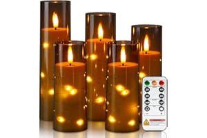 AMAGIC 2.2 inch Battery Flameless Candles with Timer Remote 5 Pack Flickering LED Candle for Home Decoration, Holiday Birthda