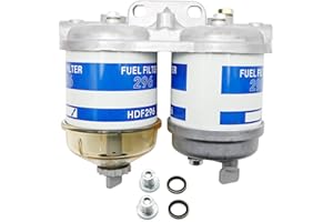 Saihisday Dual Double Fuel Filter Tractor Fuel Filter CAV Style Assembly Replacement for Ford Tractor Models 2000 2600 3000 3