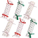 CCINEE 24 Packs Christmas Gift Treat Boxes, DIY Snowflake Xmas Candy Gift Boxes with Ribbon for Christmas Gift Giving Party Favors Holiday Dinner Decoration
