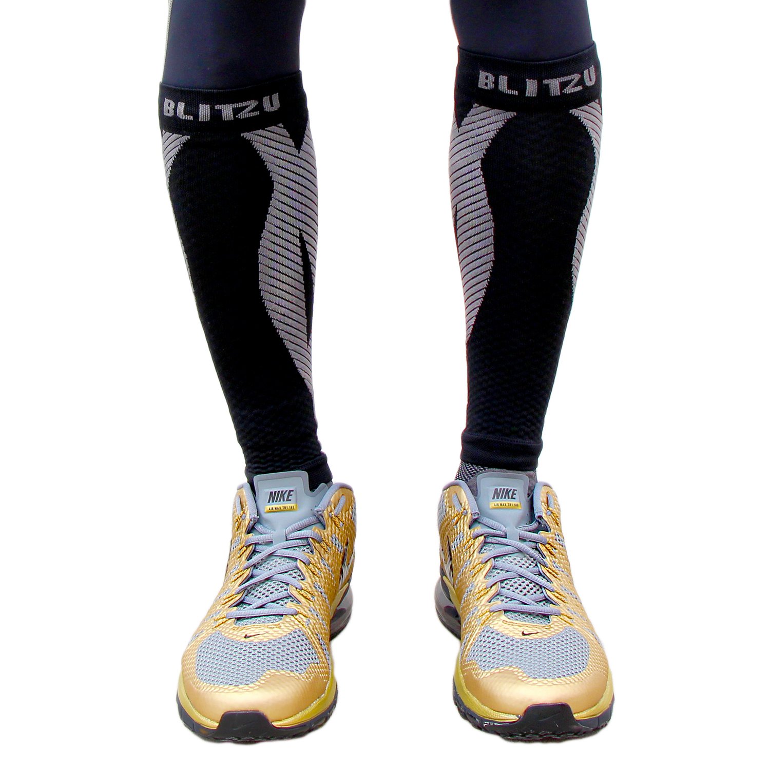 BLITZU Calf Compression Sleeve Socks One Pair Leg Performance Support