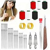 37PCS Big Eye Steel Sewing Needles Kit,5 Size Steel Needles for Hand Sewing Kit Stainless Needle for Adult,Portable Sewing Needles,Beginner-Friendly (37PCS)
