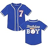 NICNZQI Kids Baseball Jersey Birthday Boy Shirt Birthday Outfit Personalized Sport Party Tee 7-10 Years Old