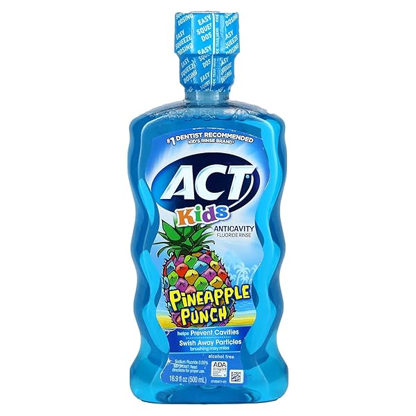 ACT KIDS ANTICAVITY FLUORIDE RINSE, PINEAPPLE PUNCH, 16.9 OUNCE