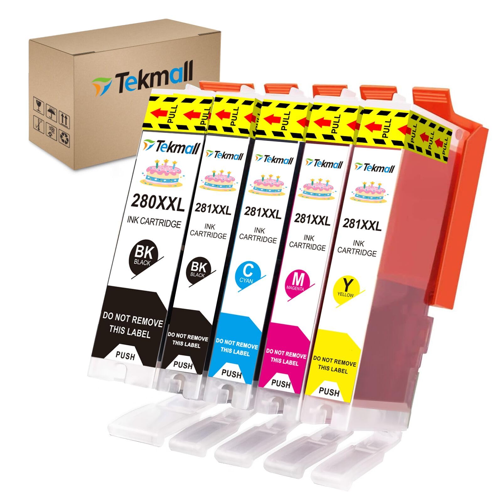 Photo 1 of Tekmall PGI-280XXL CLI-281XXL 280XL 281XL Compatible Ink Cartridges Replacement for Canon Printer ts702 TR8620a