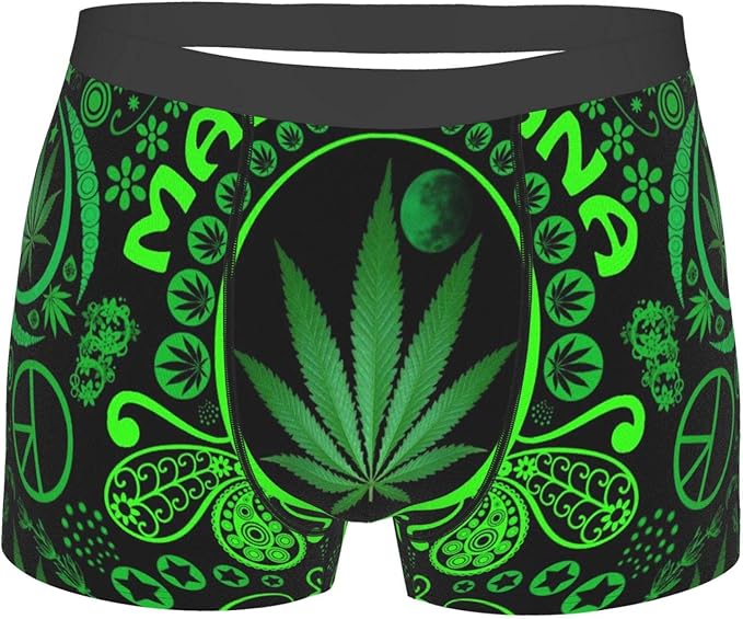 Marijuana Leaf Weed Men'S Boxer Briefs Underwear Breathable Stretch