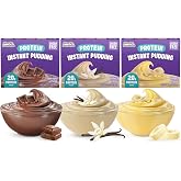 Simply Desserts Protein Pudding, Instant Sugar-Free Variety 3-Pack (Chocolate, Vanilla, Banana) &ndash; Make Healthy Snacks, Protein Desserts, 1.8 Oz Ea