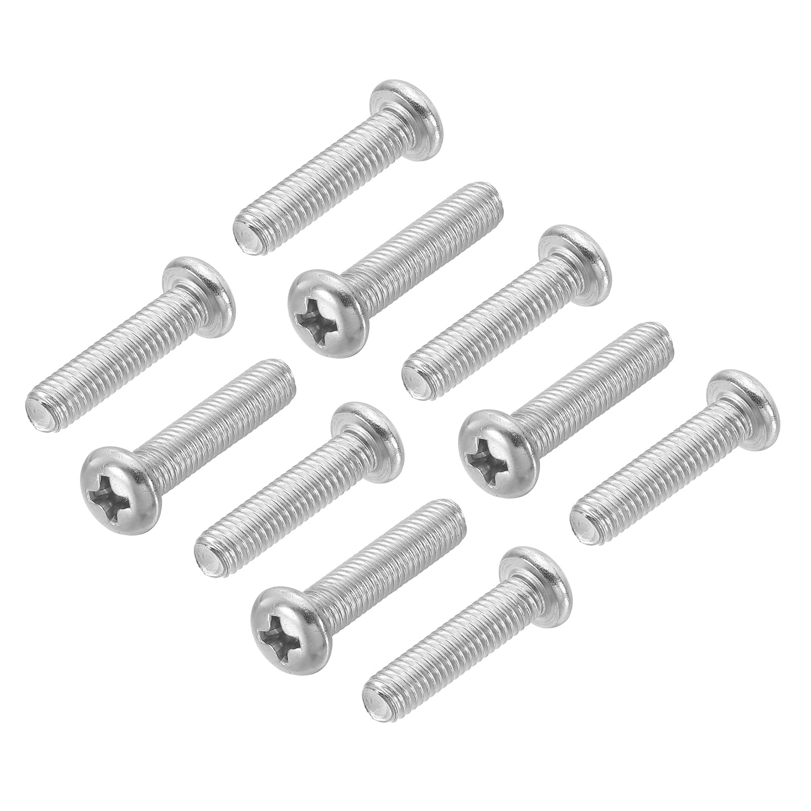 PATIKIL Phillips Pan Head Screws, 15 Pack M5-0.8 x 20mm 304 Stainless Steel 18-8 Full Thread, Pan Head Machine Phillips Drive Screw — image 1