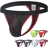 KAREN SPACE Men's Thong Underwear Sports Supporter Mens G-String Thongs Breathable Mesh Seamless