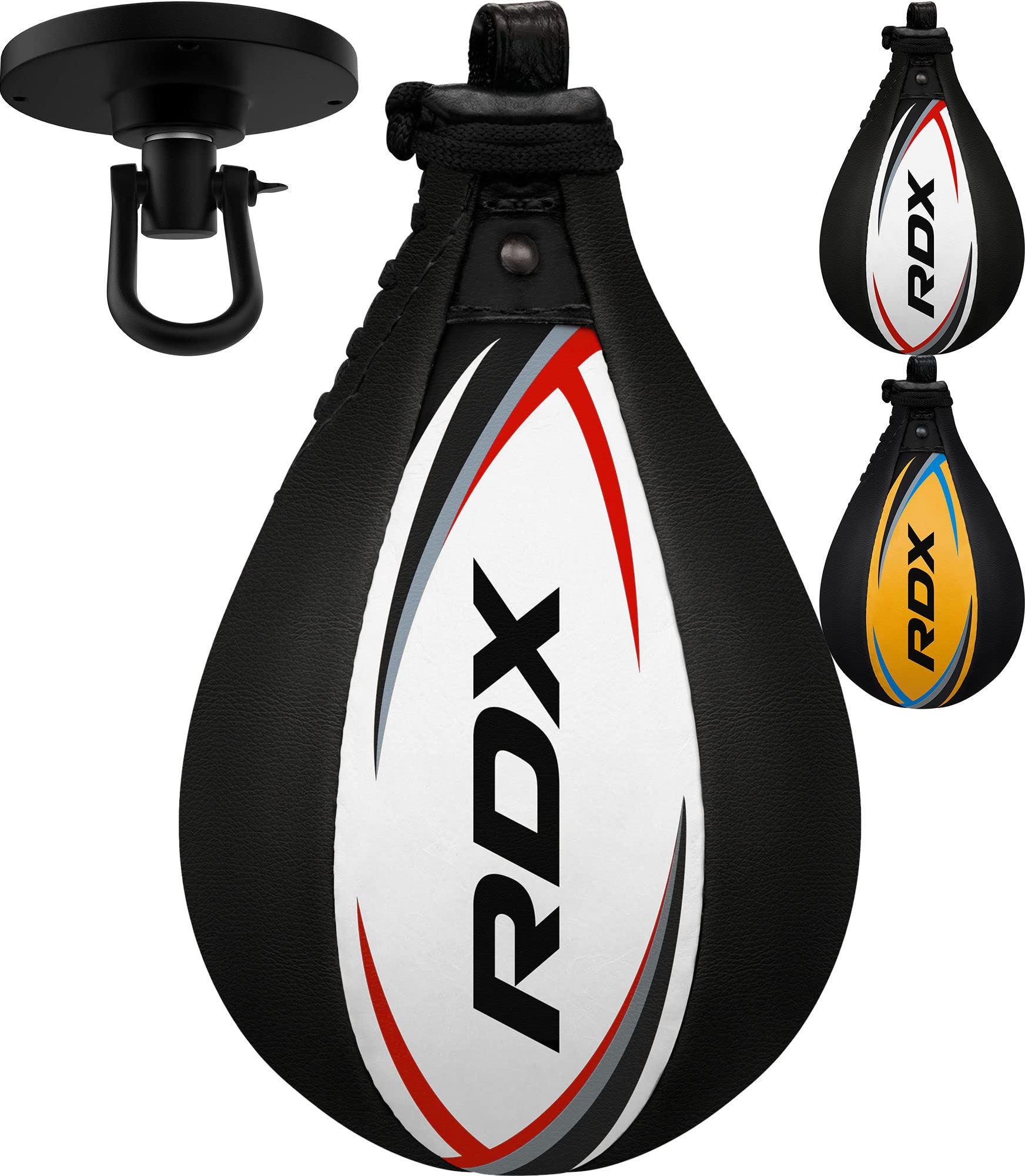 RDX Speed Bag Boxing Ball Hanging Swivel, Genuine Leather Dodge Striking Mount Kit Heavy Duty, MMA Muay Thai Punching Fitness Workout Kicking Martial Arts Training Home Gym Exercise Speedball