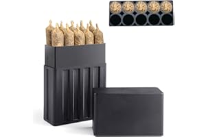 SZBTKBEST 10-Holes Pre Rolled Cones Holder Case, 1 1/4 King Size Pre roll Cone Holder Cigarette Case,Waterproof Smell Proof and Good Seal Robust (Black)
