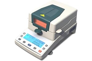 AMTAST 110V 60Hz Halogen Moisture Meter 110g x 1mg, 0.01% Readability LCD Precision Lab Moisture Tester for Agriculture, Medi