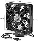 ELUTENG 140mm USB Fan 3 Speed 5V Computer Router DVR Receiver Game Console view 9