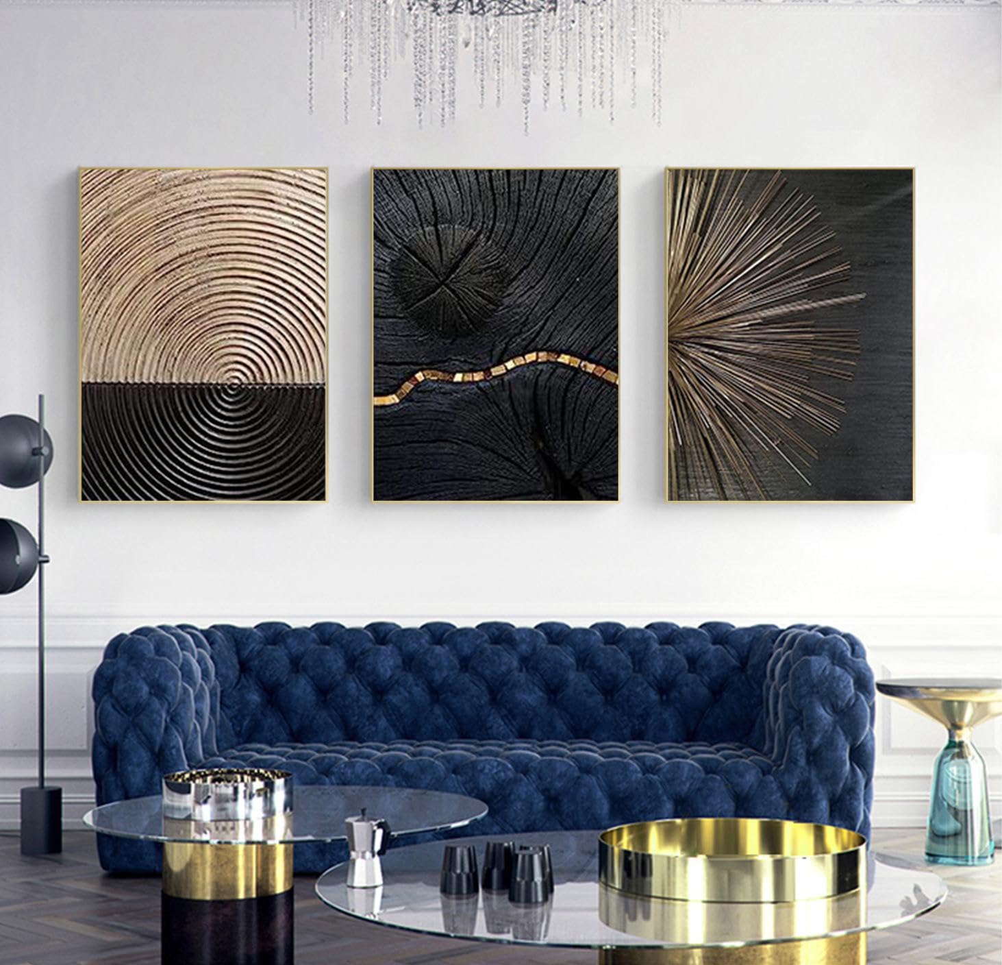 JNAOZI Abstract Line Geometry Pictures, Abstract Botanical Art Poster, Interior Home Decor Wall Art, Without Frame (40 x 60cm*3, Pictures-4).. — image 1