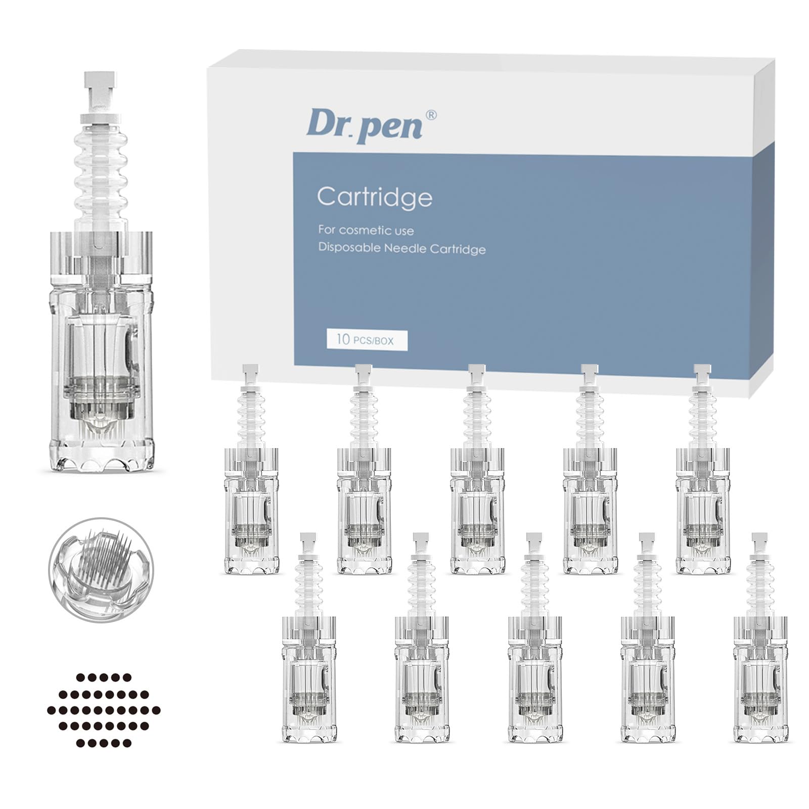 Dr.Pen A10 10 Pcs Microneedling Needles Dermapen Needles Disposable Replacement Cartridge Needles for Skin Care (36P)…