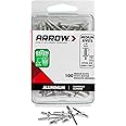 Arrow RMA1/8IP Medium Aluminum 1/8-Inch Pop Rivets for Metal, Fabric, Leather, and Auto Repair, 100-Pack