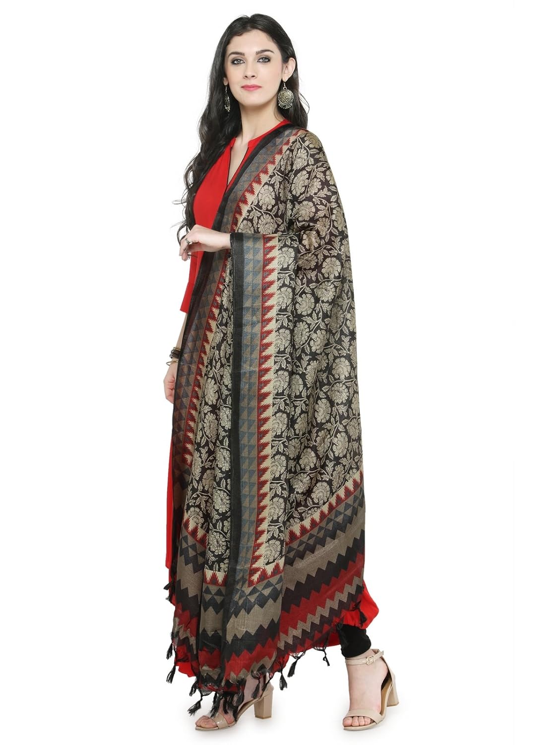 varanga women's black bhagalpuri dupatta