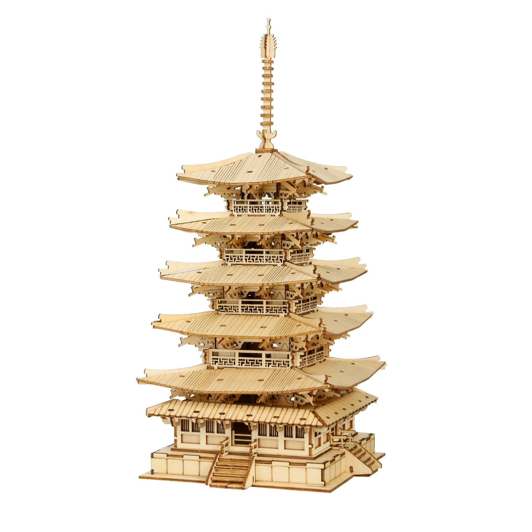 Rolife 3D Puzzle Five-Storied Pagoda - Wooden Puzzles for Adults DIY Model Kits, Construction Kits Wood Building Sets, Aesthetic Home Decor Gifts