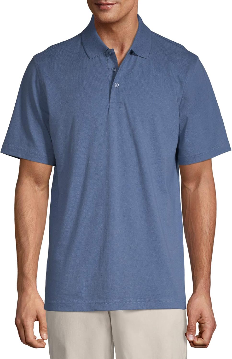 Men's Short Sleeve Solid Jersey Polo Shirt (Slate Blue) at Amazon Men’s Clothing store