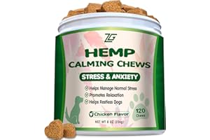 ziehooGe Calming Chews for Dogs - Dog Calming Chews - Anxiety Relief Treats Helps with Separation, Barking, Stress Relief, Composure, Promote Relaxation - Dog Supplements 120 Soft Chews