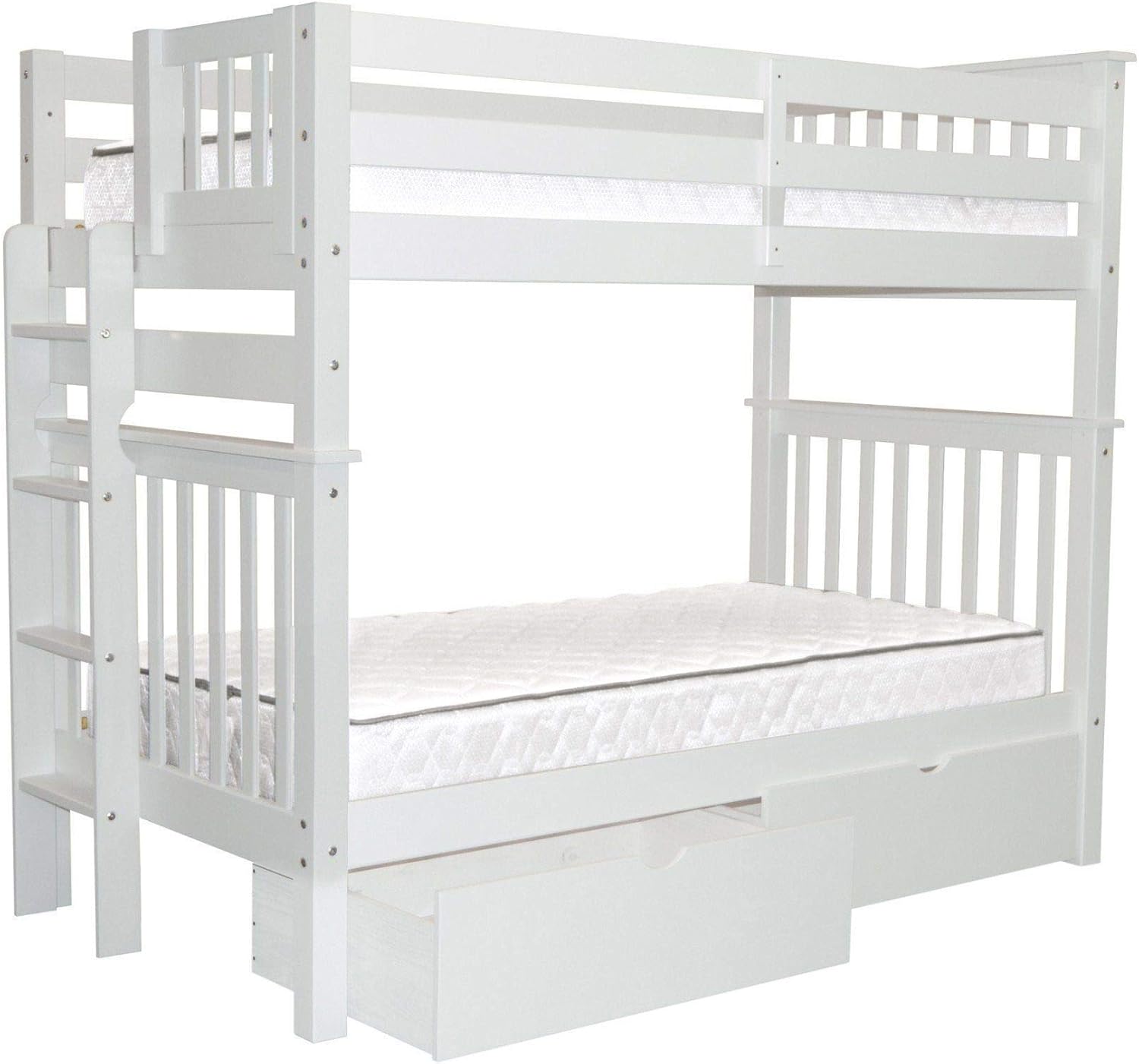 Amazon Com Bedz King Tall Bunk Beds Twin Over Twin Mission Style