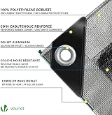 VOUNOT 3x4m Tarpaulin 240 g/m² Waterproof Ground Cover Eyelets Grey view 2