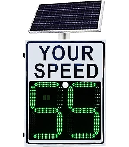 GEHPYYDS Radar De Vitesse Solaire 75 × 60 Cm (29,5 × 23,6