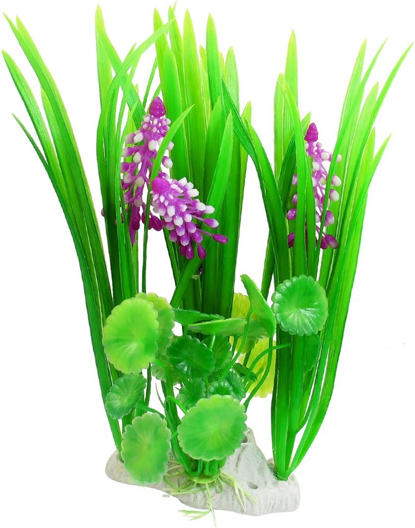 uxcell Plastic Fish Pond Manmade Plants, 8.3Inch High