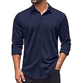 COOFANDY Mens Casual Button Down Shirt Long Sleeve Wrinkle Free Shirts Stretch Dress Shirt