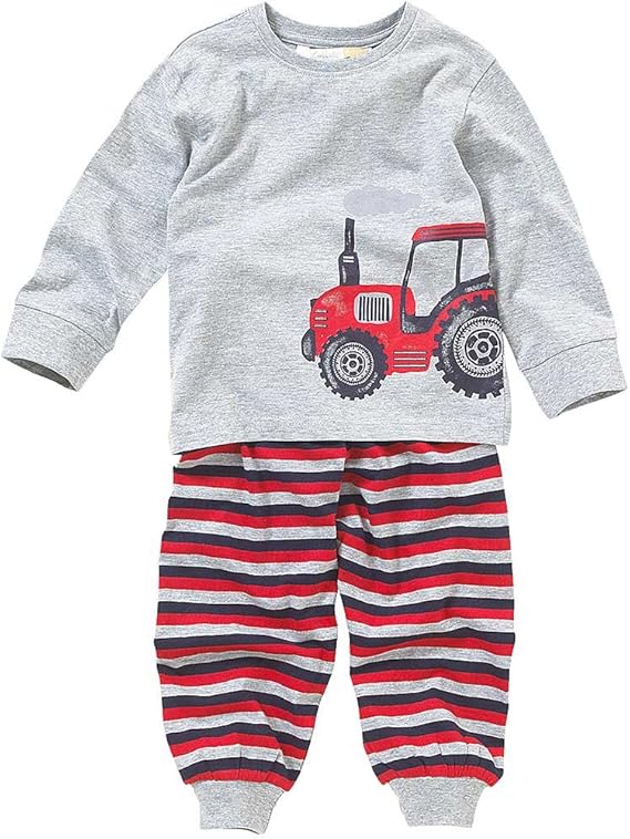 Lullaby Baby Toddler Boys Tractor Print Pyjamas Grey Marl 2/3 Years