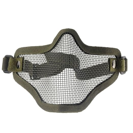 VORCOOL Coole Outdoor-Sport-Stahlgitter-Gesichtsmaske mit verstellbarem elastischem Stirnband (Armee-Grün)