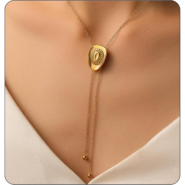 Collier Bolo Western Rétro – Selle Dorée Strass Et Tressé Métallisé – Vintage