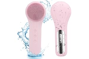 Feoflen Silicone Face Scrubber Exfoliator, Silicone Face Wash Brush for Men & Women, Ipx7 Waterproof Rechargeable Facial Cleaner for Deep Cleansing, Exfoliating, Massage Face Scrubber (Pink)