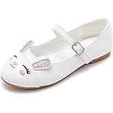 Furdeour Girls Dress Shoes Mary Jane Flower Wedding Party Bridesmaids Shoes Glitter Princess Ballet Flats for Kid Toddler