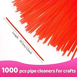 Praisebank 1000pcs Orange Pipe Cleaners, Pipe