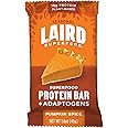 Laird Superfood Functional Protein Bars – Protein Bar but Better with Real Ingredients, Functional Mushrooms 10g Plant-Based Protein, 6g Fiber - Non-GMO - Pumpkin, 10 Count (Pack of 1)