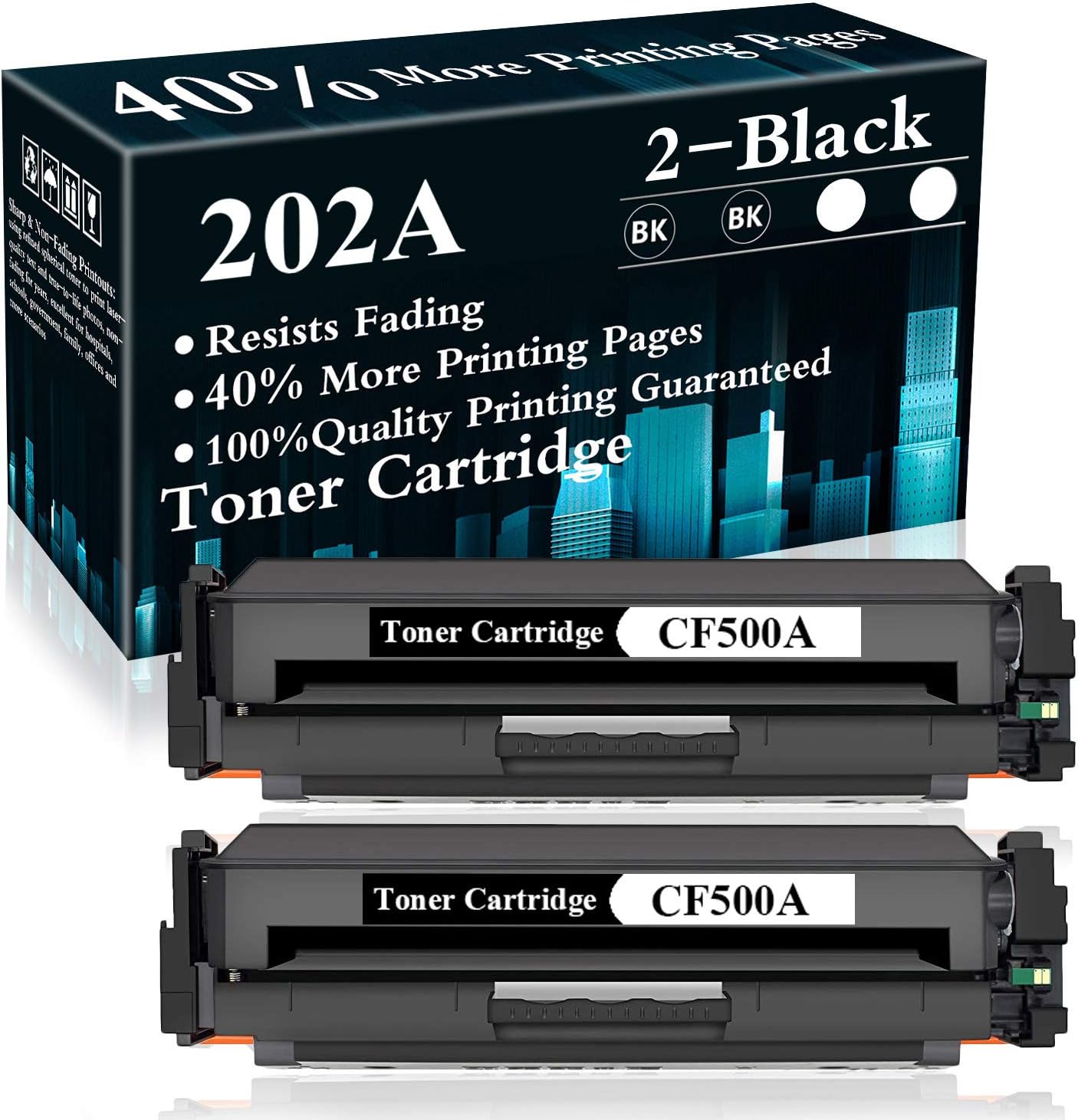 2 Pack 202A | CF500A Toner Cartridge Replacement for HP Color Laserjet Pro M254nw, M254dw, M254dn, MFP M280nw, MFP M281fdn, M281fdw, MFP M281cdw Printer,Sold by TopInk