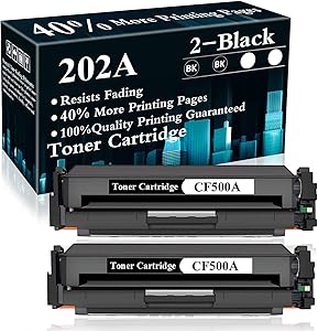 2 Pack 202A | CF500A Toner Cartridge Replacement for HP Color Laserjet Pro M254nw, M254dw, M254dn, MFP M280nw, MFP M281fdn, M281fdw, MFP M281cdw Printer,Sold by TopInk