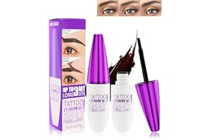 LYSDEFEU Peel Off Tattoo Eyebrow Gel Tinting,2pcs Dark Brown Easy Peel-Off Eye Brow Tint,Waterproof Long-lasting Eyebrow Gel Peel Off, Eye Brow Stain Kit, Christmas Makeup Gift for Women Girl-01#