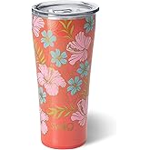 Swig Life 32oz Insulated Tumbler, Travel Coffee Tumbler with Lid, Cup Holder Friendly Travel Coffee Mug, Stainless Steel with Lid (Aloha)