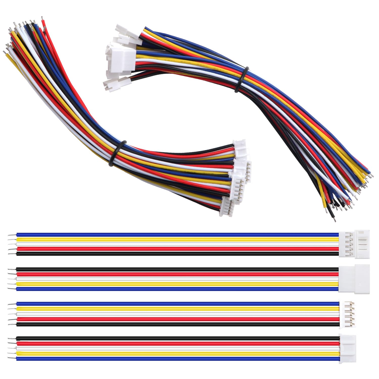 Lyeteung 10 Pairs Mini Micro JST-PH 2.0 Plug Connector, JST 5 Pin Micro Electrical Male and Female Connector Plug Wire Cable, with 150mm 22AWG Wire — image 1