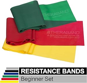 TheraBand Resistance Bands Set, Professional Non-Latex Elastic Band