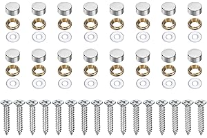 uxcell 16Pcs Brass Decorative Screws with Caps, 10mm Mirror Screws Cover Self-Tapping Screws with Decorative Caps for Furnitu