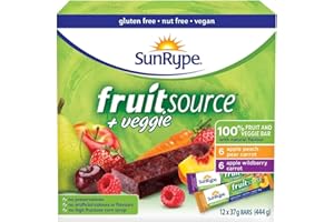 SunRype FruitSource Veggie 100% Fruit and Vegetable Bar Snack Variety Pack, 444g/16oz., {Imported from Canada}