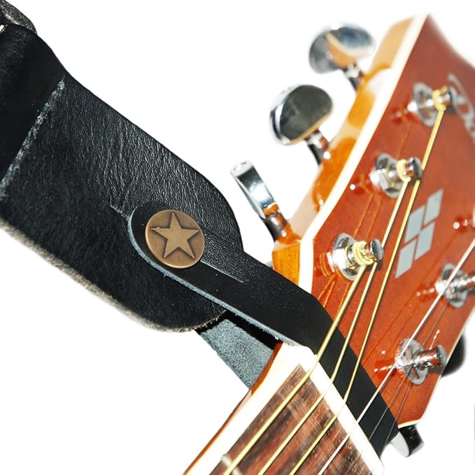 Leather Strap Hook for Acoustic Guitar (Black) Amazon.co.uk Musical