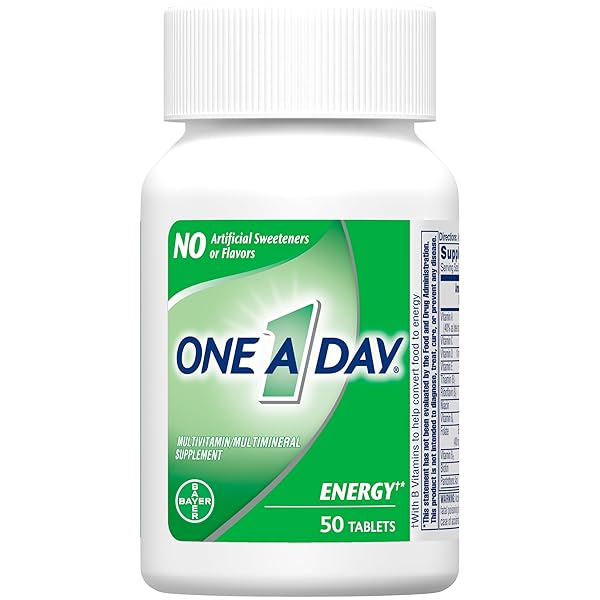 ONE A DAY ENERGY MULTIVITAMIN, SUPPLEMENT WITH VITAMIN A, VITAMIN C, VITAMIN D, VITAMIN E AND ZINC FOR IMMUNE HEALTH SUPPORT*, CAFFEINE, BIOTIN, B6, B12 & MORE, 50 COUNT (PACKAGING MAY VARY)