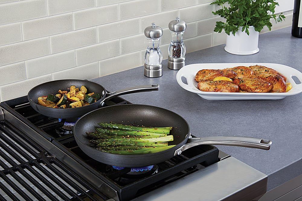 Calphalon 2 Piece Classic Nonstick Frying Pan Set, Grey: Kitchen & Dining
